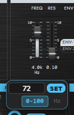 Numeric entry popup (0-100 mode)