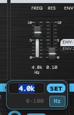 Numeric entry popup (raw-value mode)