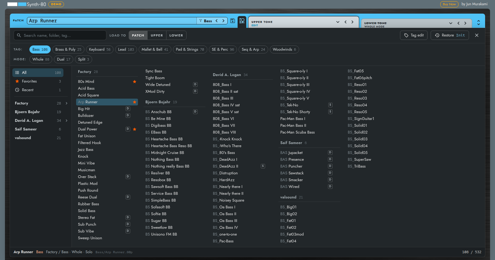 Preset browser