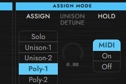 ASSIGN MODE section
