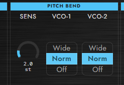 PITCH BEND section